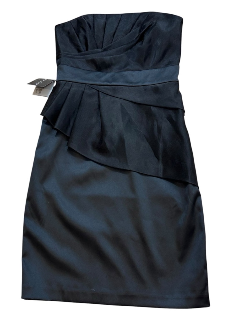 Brand‎ new with Tags WHBM Black Satin Strapless Cocktail Dress Size 6